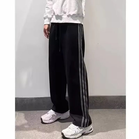 Spring and summer high street casual striped sports sweatpants sport all the fashion brand straight leg loose wide leg pants